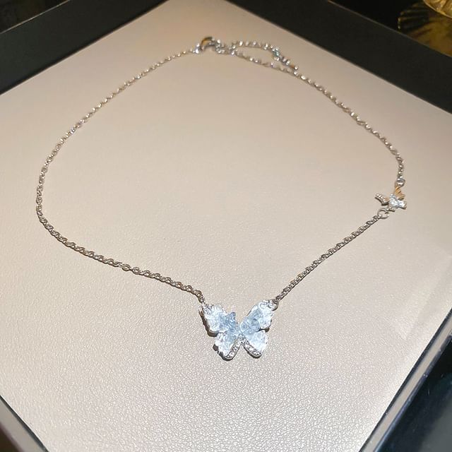 Butterfly Faux Crystal Alloy Bracelet / Necklace (Various Designs)