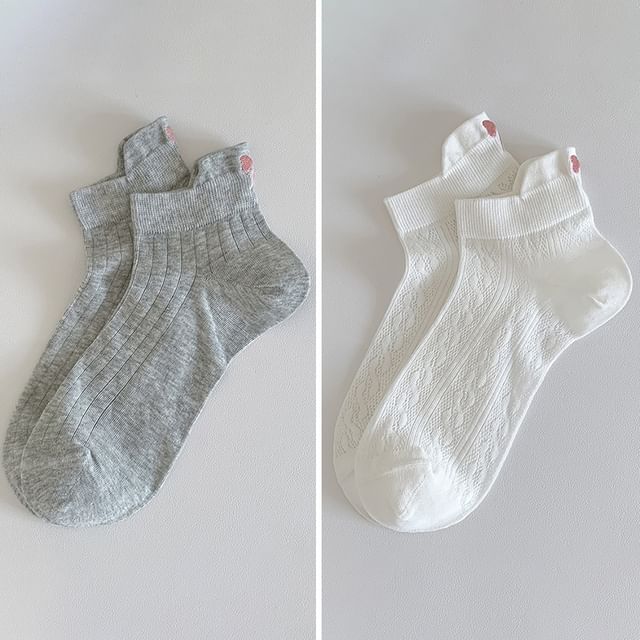 Bow Embroidery Socks Set