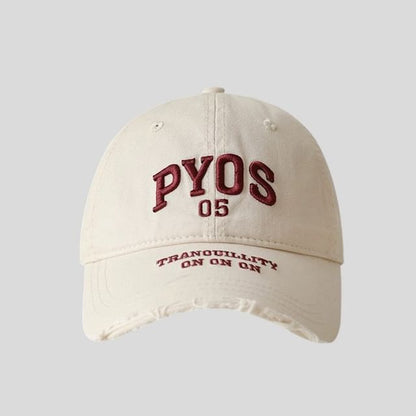 Embroidered Cap Baseball Frayed Lettering