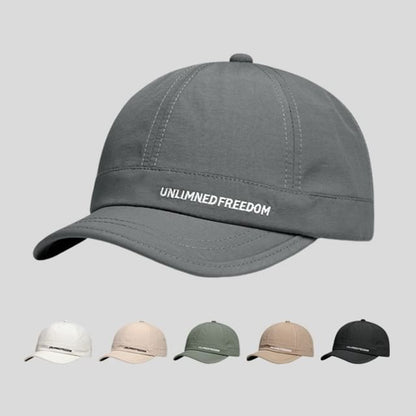 Short Lettering Brim Embroidered Cap Baseball