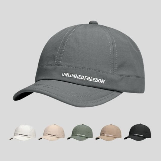 Short Lettering Brim Embroidered Cap Baseball