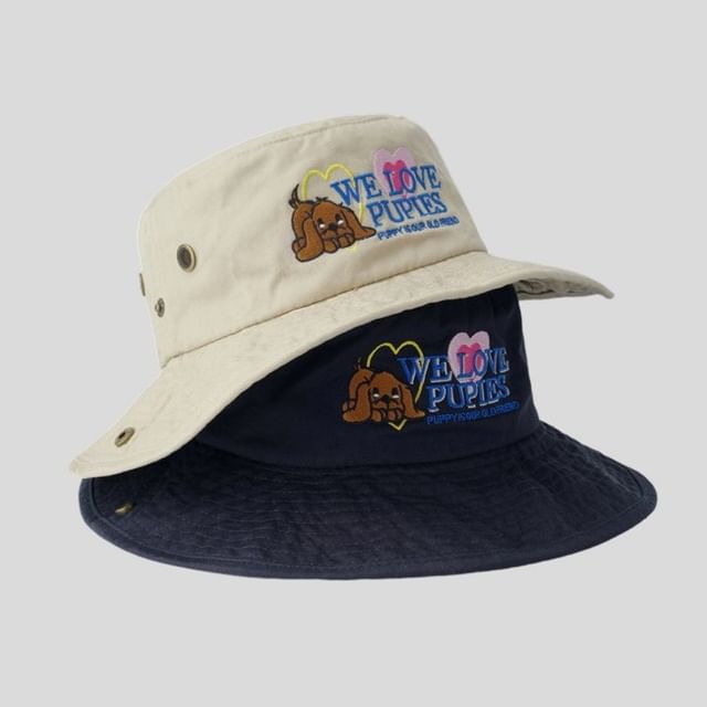 Embroidered Bucket Hat Cartoon