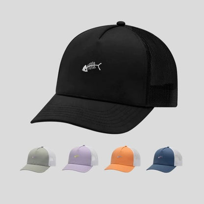 Bone Trucker Cap Embroidered Fish