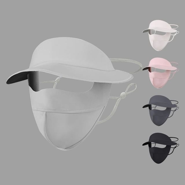 Sun with Protection Face Cover Plain Brim