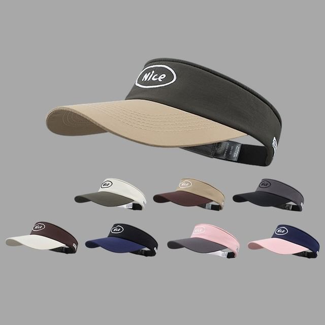 Lettering Embroidered Tone Two Visor Sun