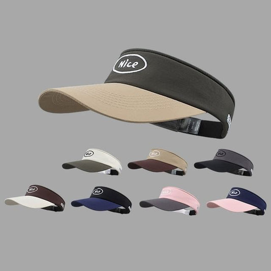 Lettering Embroidered Tone Two Visor Sun