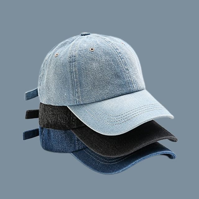 Washed Denim Baseball Cap