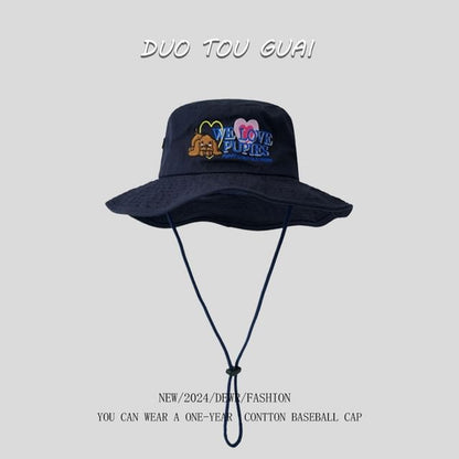 Embroidered Bucket Hat Cartoon