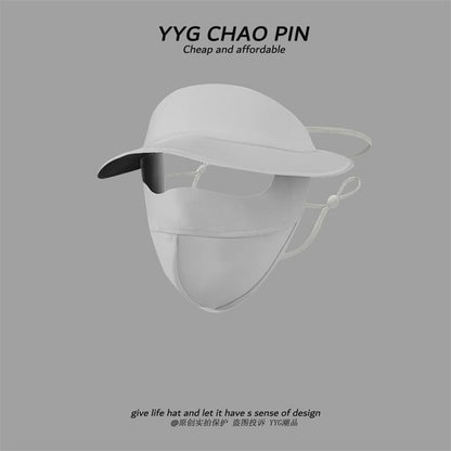 Sun with Protection Face Cover Plain Brim