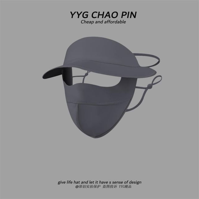 Sun with Protection Face Cover Plain Brim