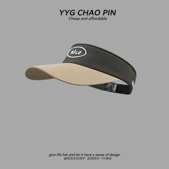 Lettering Embroidered Tone Two Visor Sun