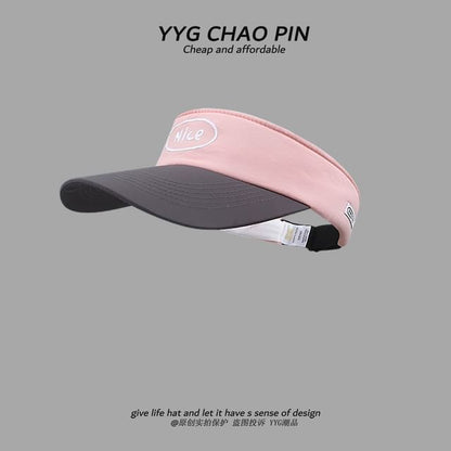 Lettering Embroidered Tone Two Visor Sun