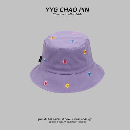 Hat Floral Bucket Embroidered