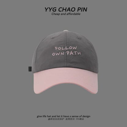 Cap Two Lettering Tone Baseball Embroidered