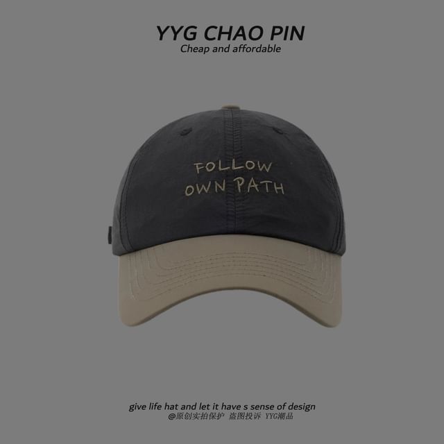 Cap Two Lettering Tone Baseball Embroidered