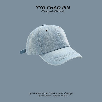 Washed Denim Baseball Cap