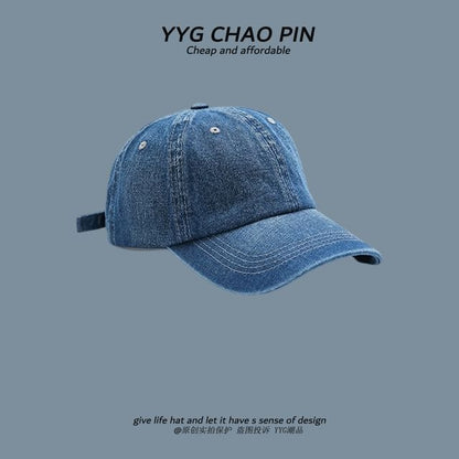 Washed Denim Baseball Cap