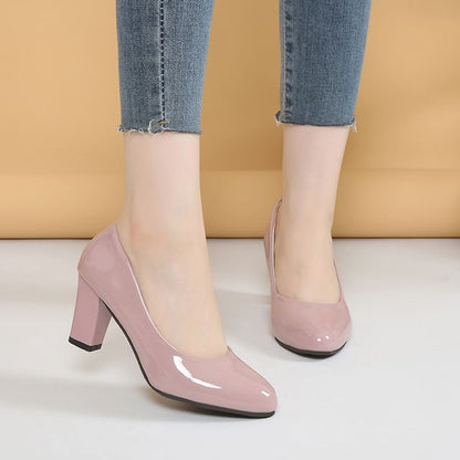 Pumps Patent Block Heel