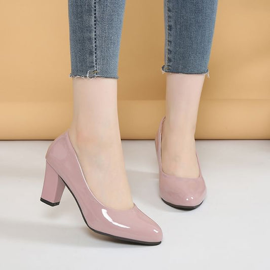 Pumps Patent Block Heel