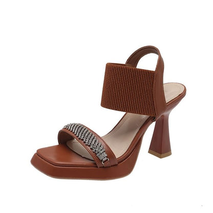 Wedge Heel Rhinestone Sandals