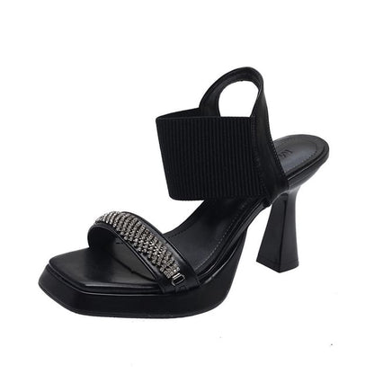 Wedge Heel Rhinestone Sandals