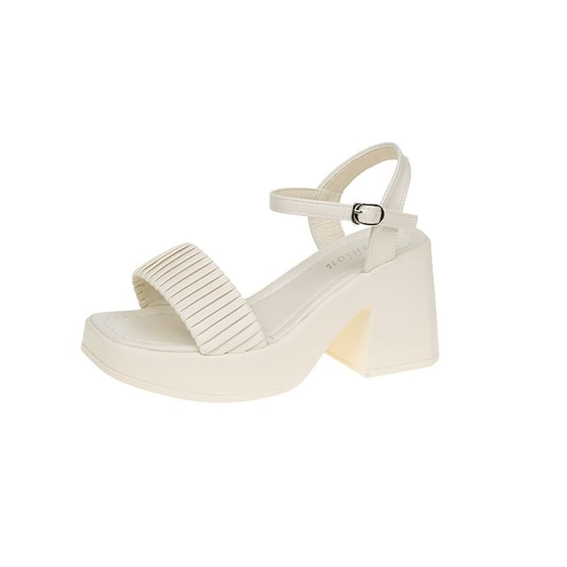 Toe Square Block Heel Sandals