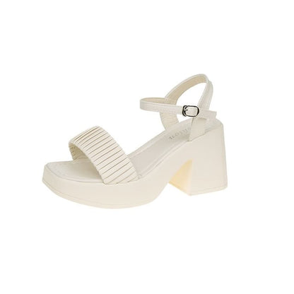Toe Square Block Heel Sandals
