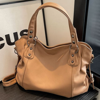 Tote Plain Leather Faux Bag