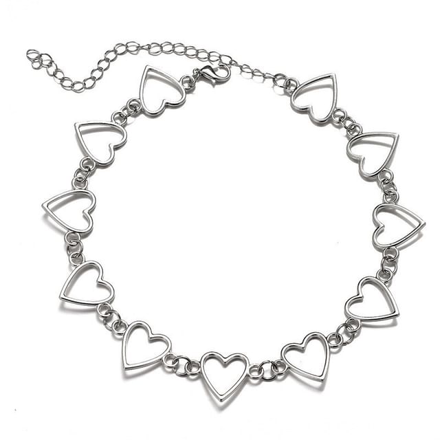 Collier ras du cou en forme de cœur