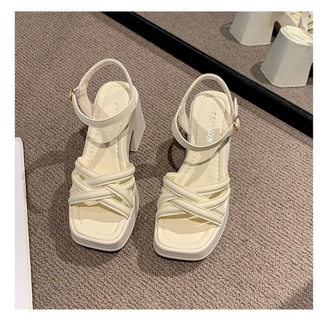 Ankle Strap Chunky Heel Sandals