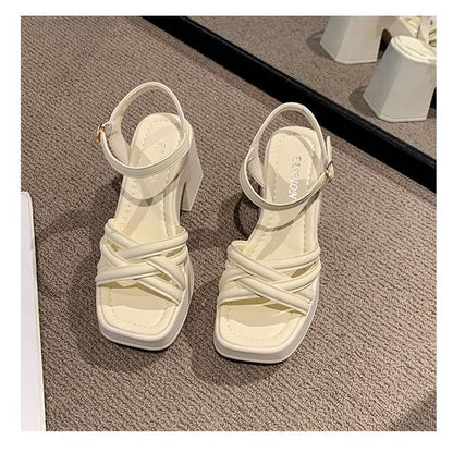 Ankle Strap Chunky Heel Sandals