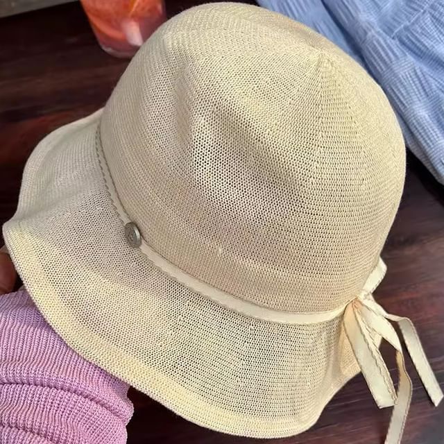Bucket Ruffle Linen Hat Cotton