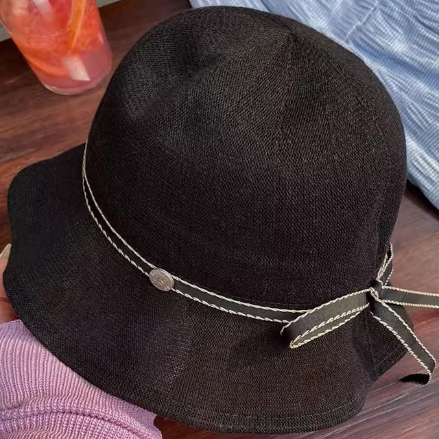 Bucket Ruffle Linen Hat Cotton