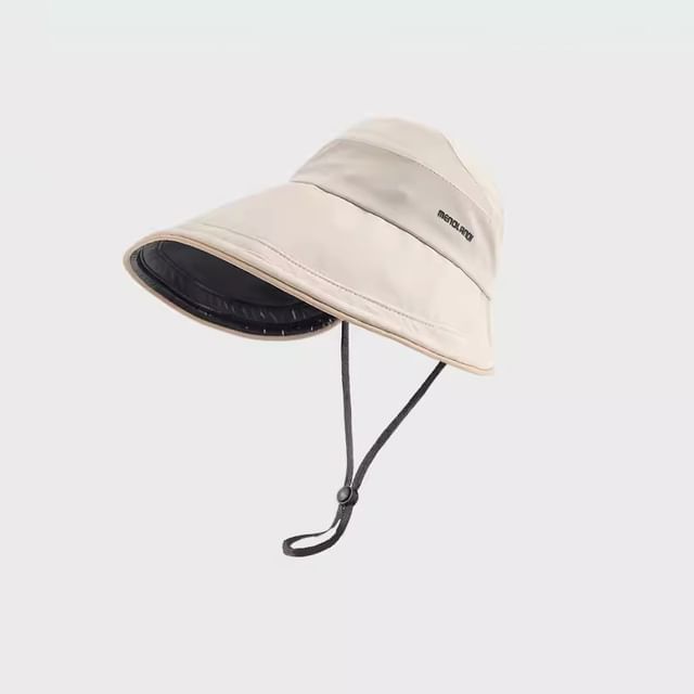 Embroidered Lettering Hat Top Sun Open