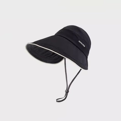 Embroidered Lettering Hat Top Sun Open