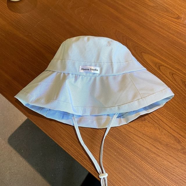 Bucket Hat Lettering Applique Striped