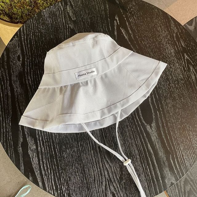 Bucket Hat Lettering Applique Striped