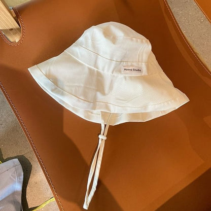 Bucket Hat Lettering Applique Striped