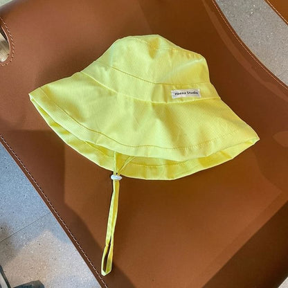 Bucket Hat Lettering Applique Striped