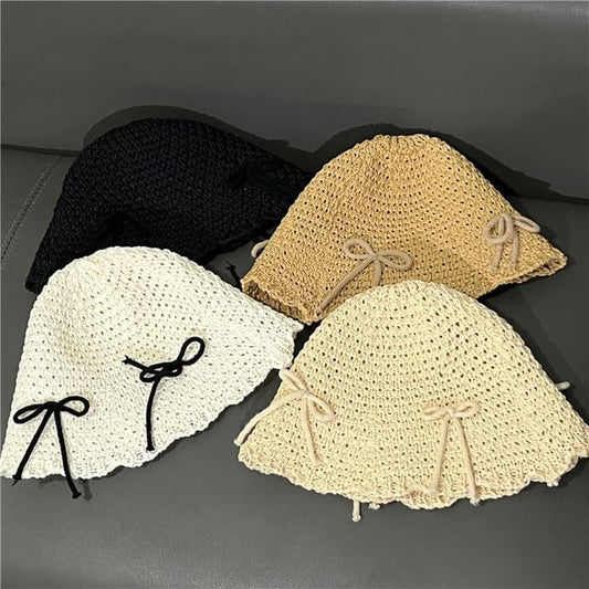 Bow Knit Cloche Hat
