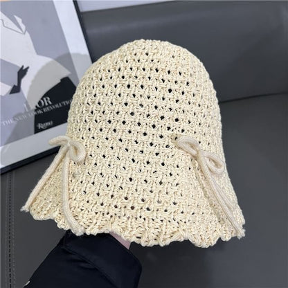 Bow Knit Cloche Hat