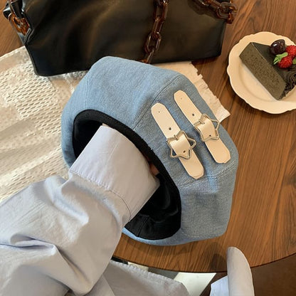 Buckled Denim Beret