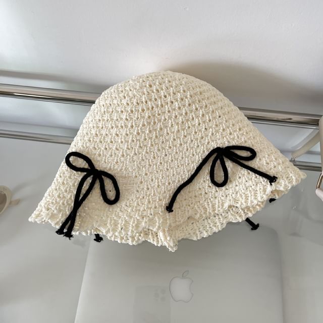 Bow Knit Bucket Hat