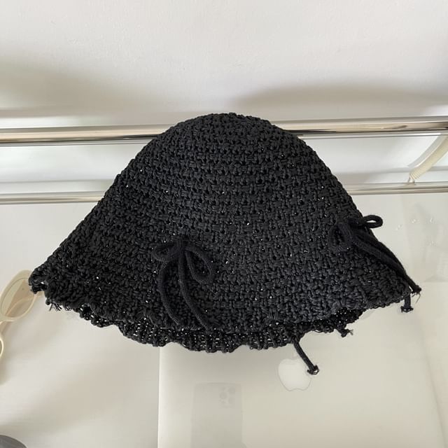 Bow Knit Bucket Hat