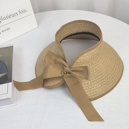 Contrast Trim Straw Wide Brim Sun Visor