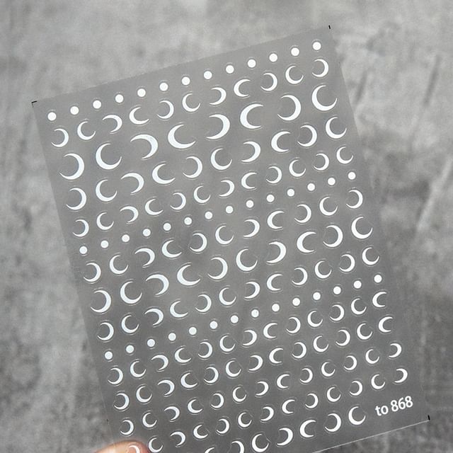 Crescent Moon Nail Art Stickers