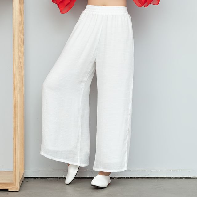 High Waist Layered Wide Leg Pants