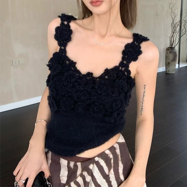 Lace Panel Tank Top