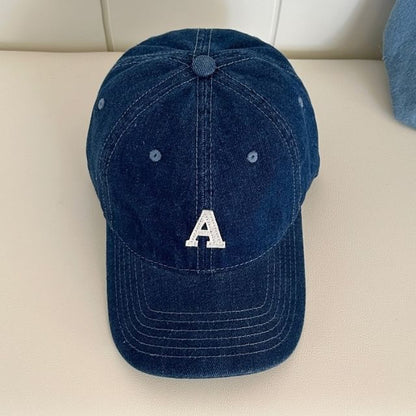 Lettering Denim Baseball Cap
