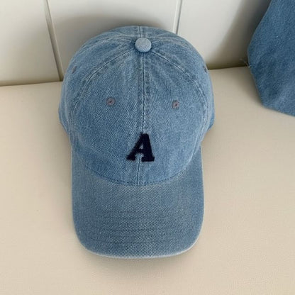 Lettering Denim Baseball Cap